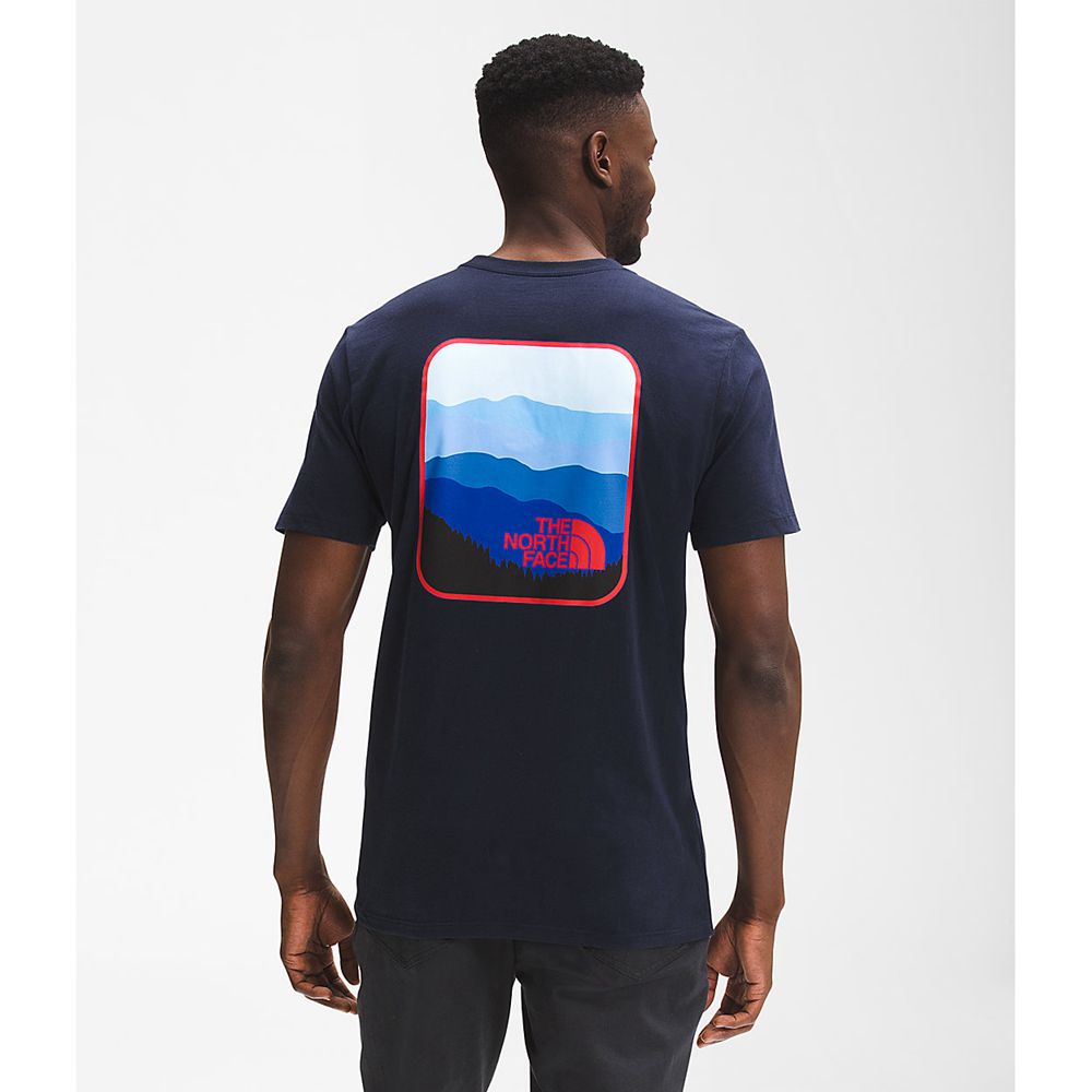 The North Face T-Shirts Mens Australia - The North Face Short Sleeve Parks Navy (AQX-973810)